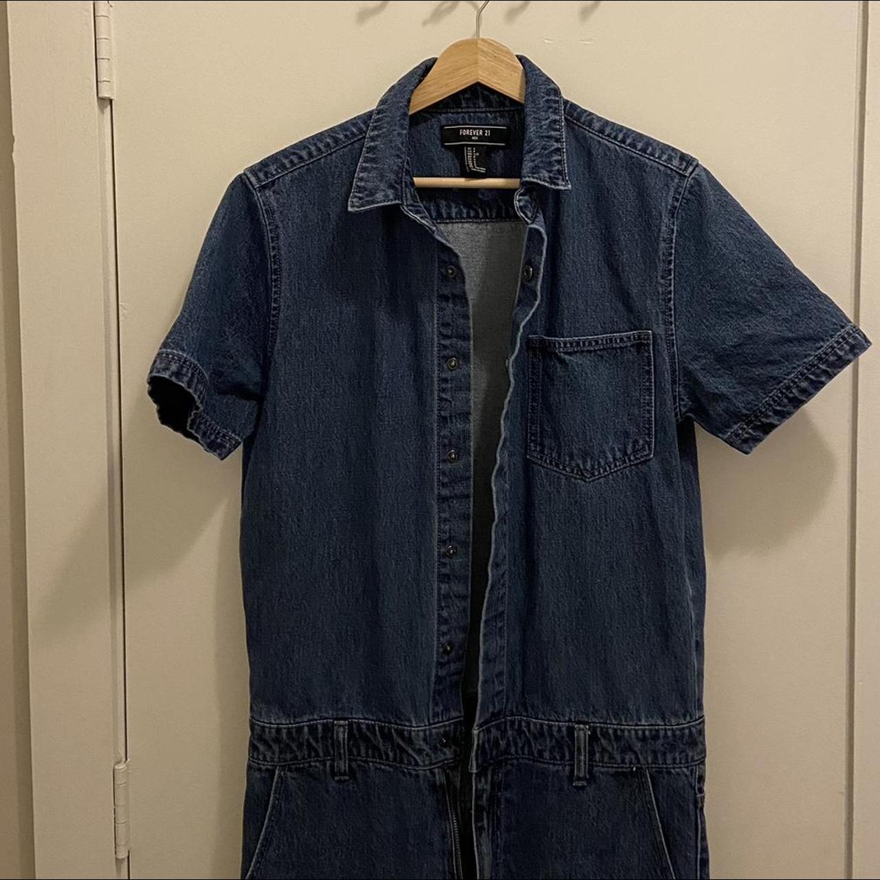 Denim Forever 21 Short Sleeve CoverAlls (size Men’s... Depop