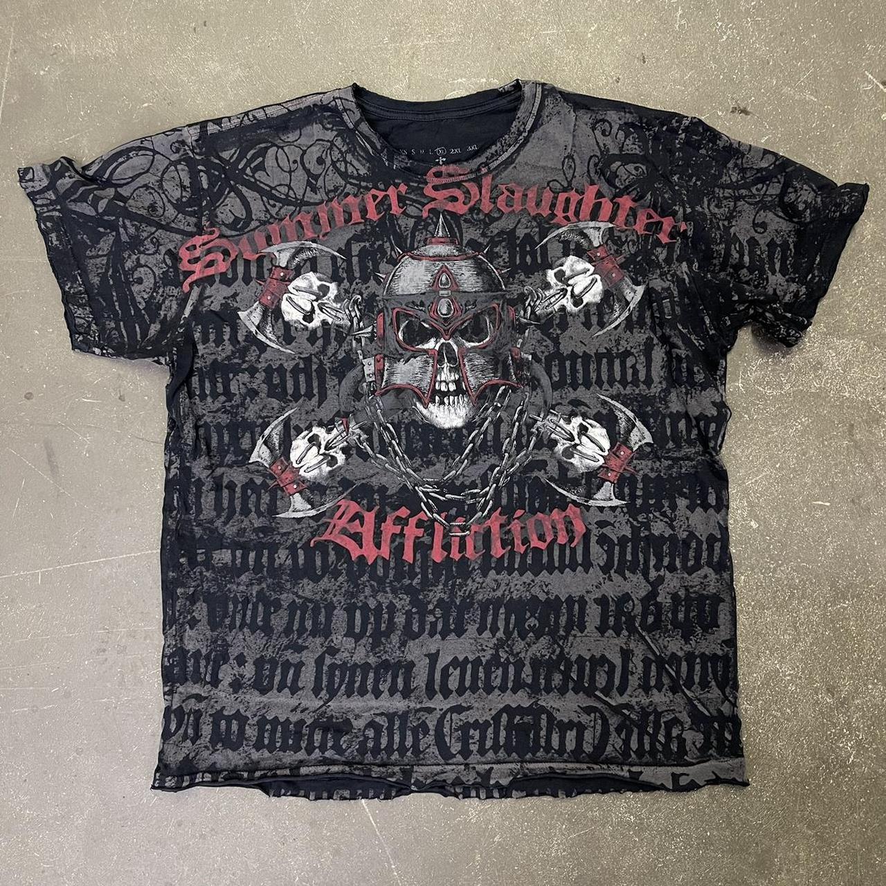 Vintage Affliction Summer Slaughter Tee Size... - Depop