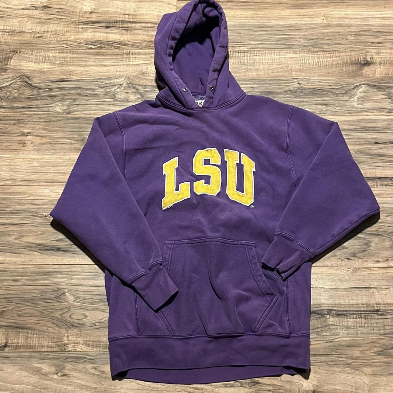 90s heavyweight LSU hoodie Size small #90s #lsu... - Depop