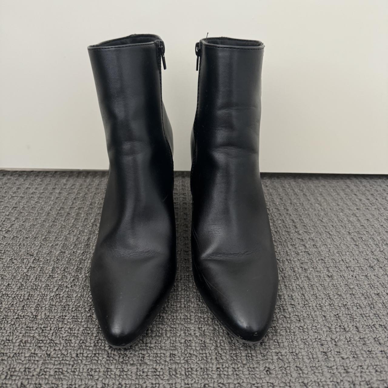 Black Ankle Boots with side zipper A few minor... - Depop