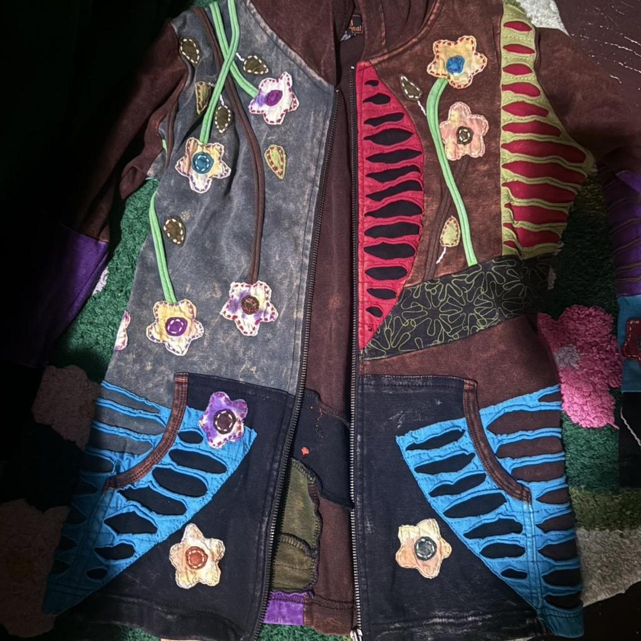 Women's Jacket - Multi/Brown - S – brown patchwor… - image 1