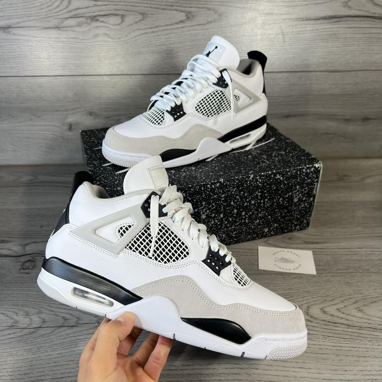 Jordan 4 Retro Military Black Size UK10 Pre-Loved -... - Depop