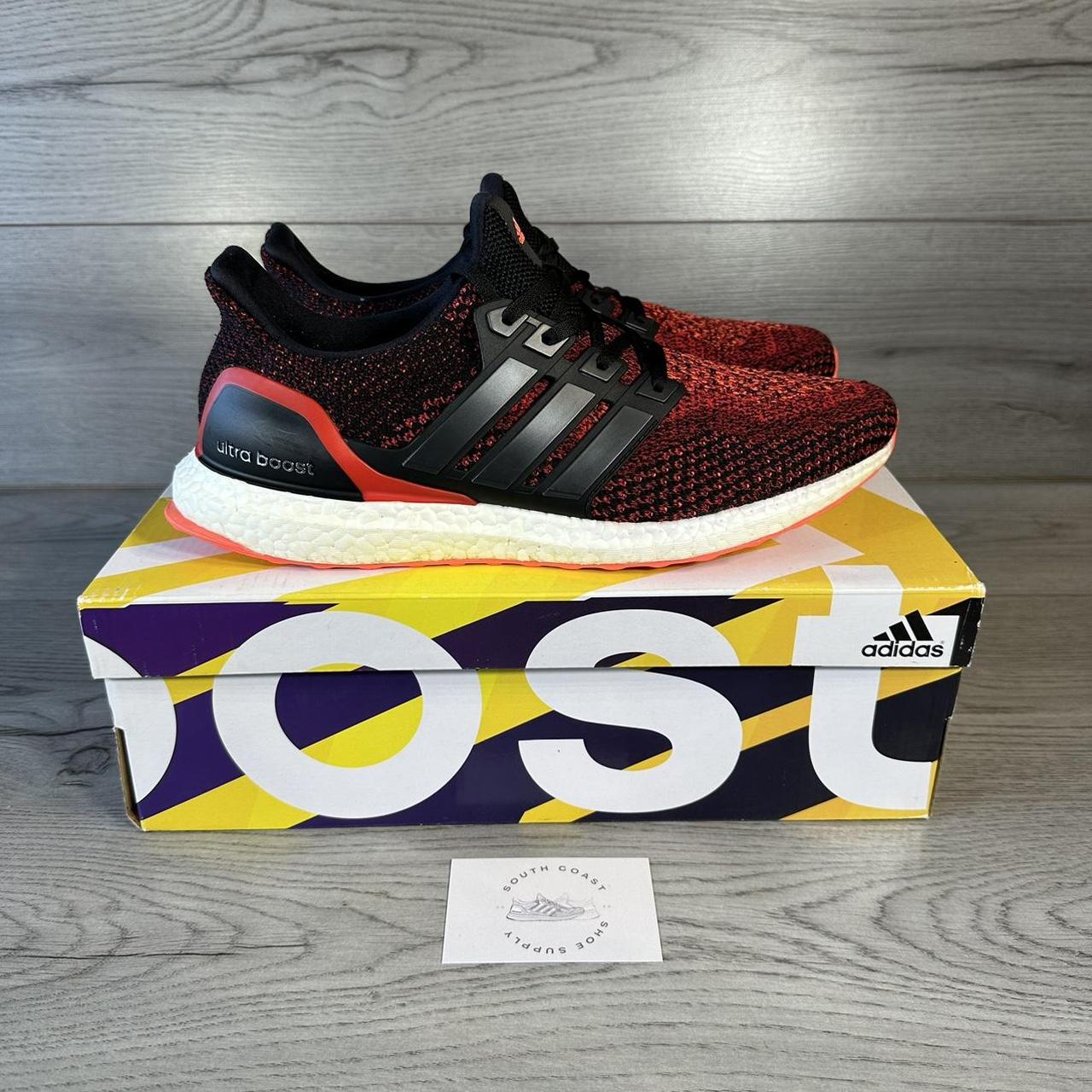 Adidas Ultra Boost 2.0 Solar Red Core Black Size. Depop