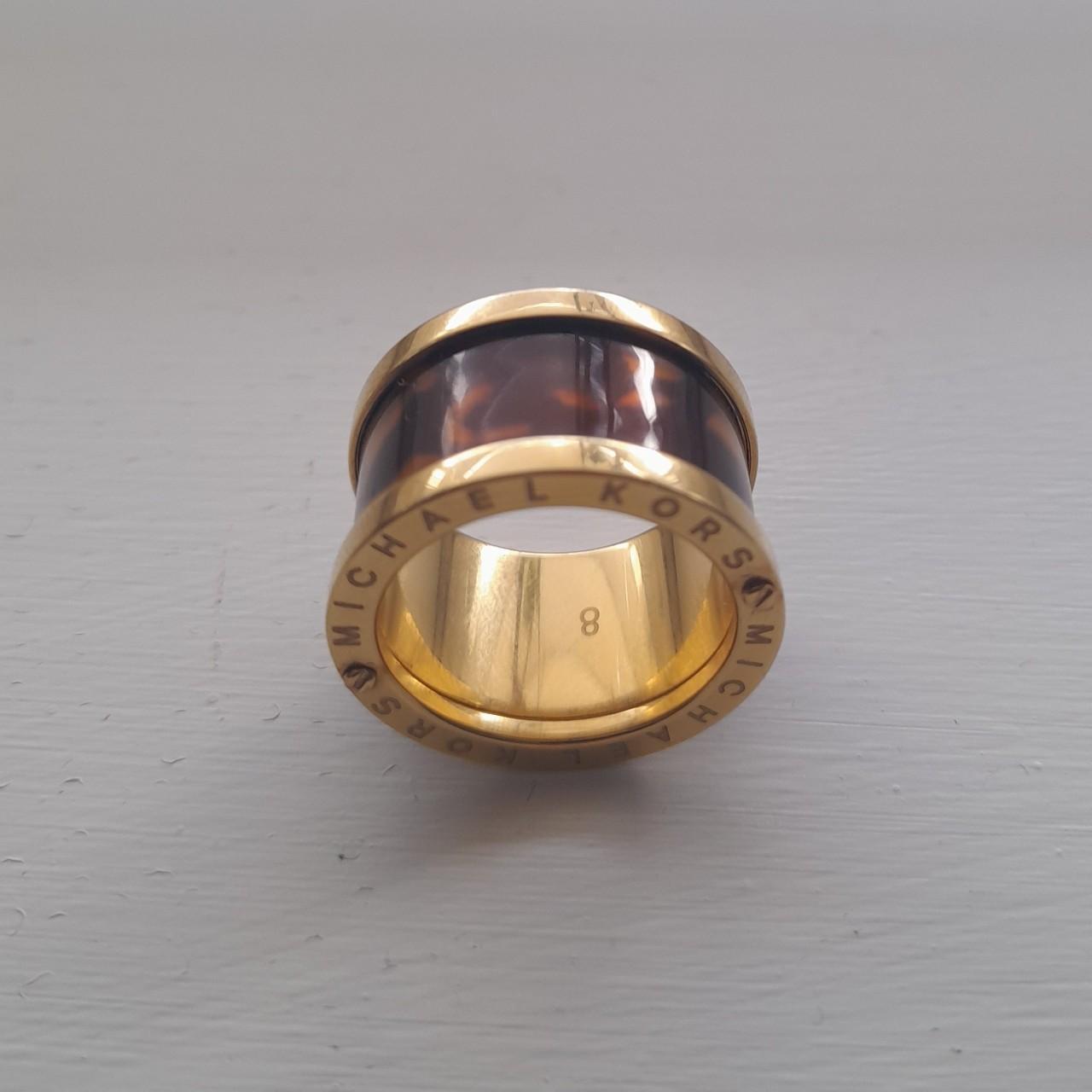 Michael Kors gold tortoise shell ring. 18.1mm