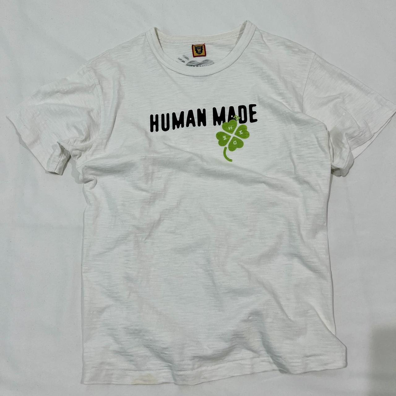 Human Made Men's White and Green T-shirt