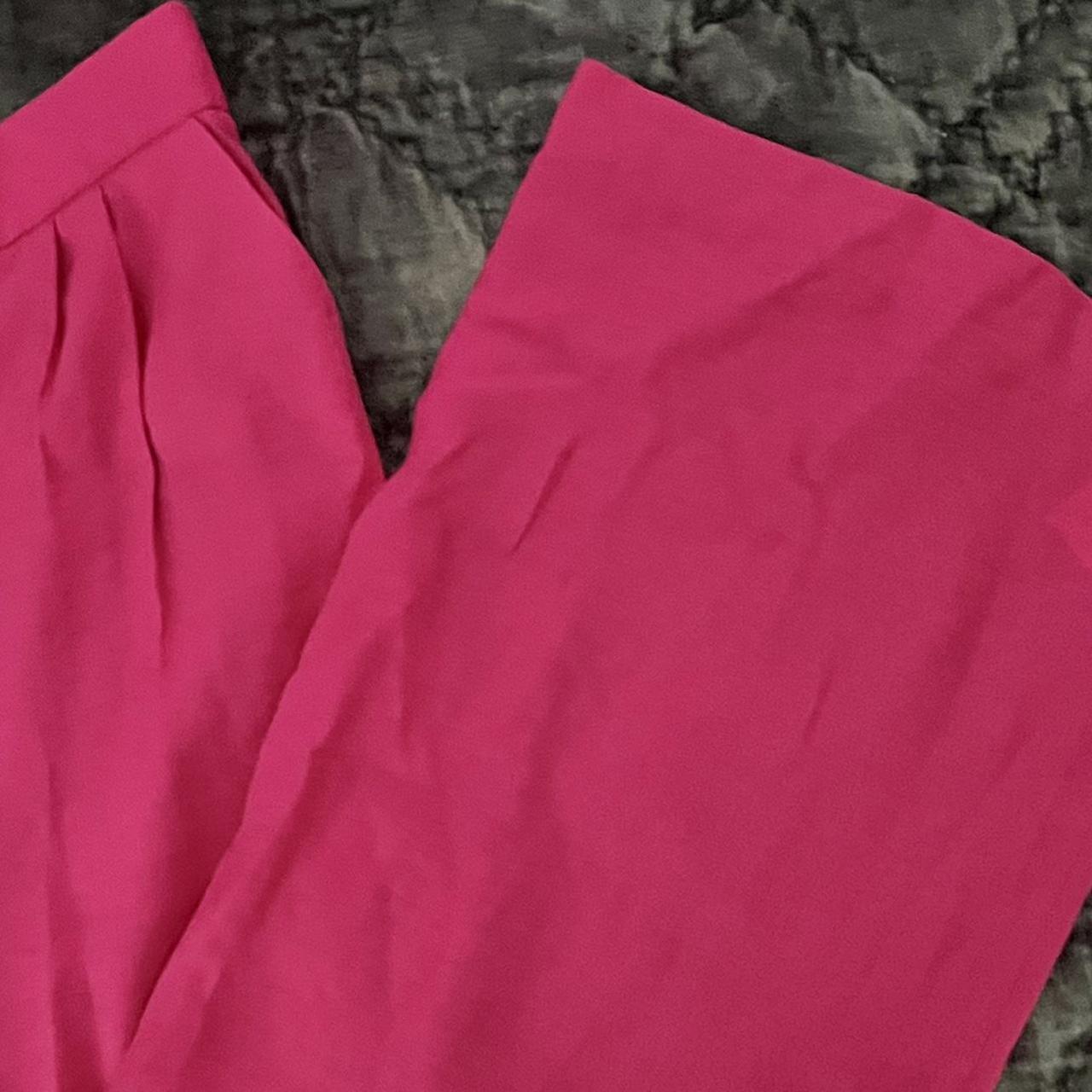 Hot Pink Linen Straight-leg Trousers #linen... - Depop