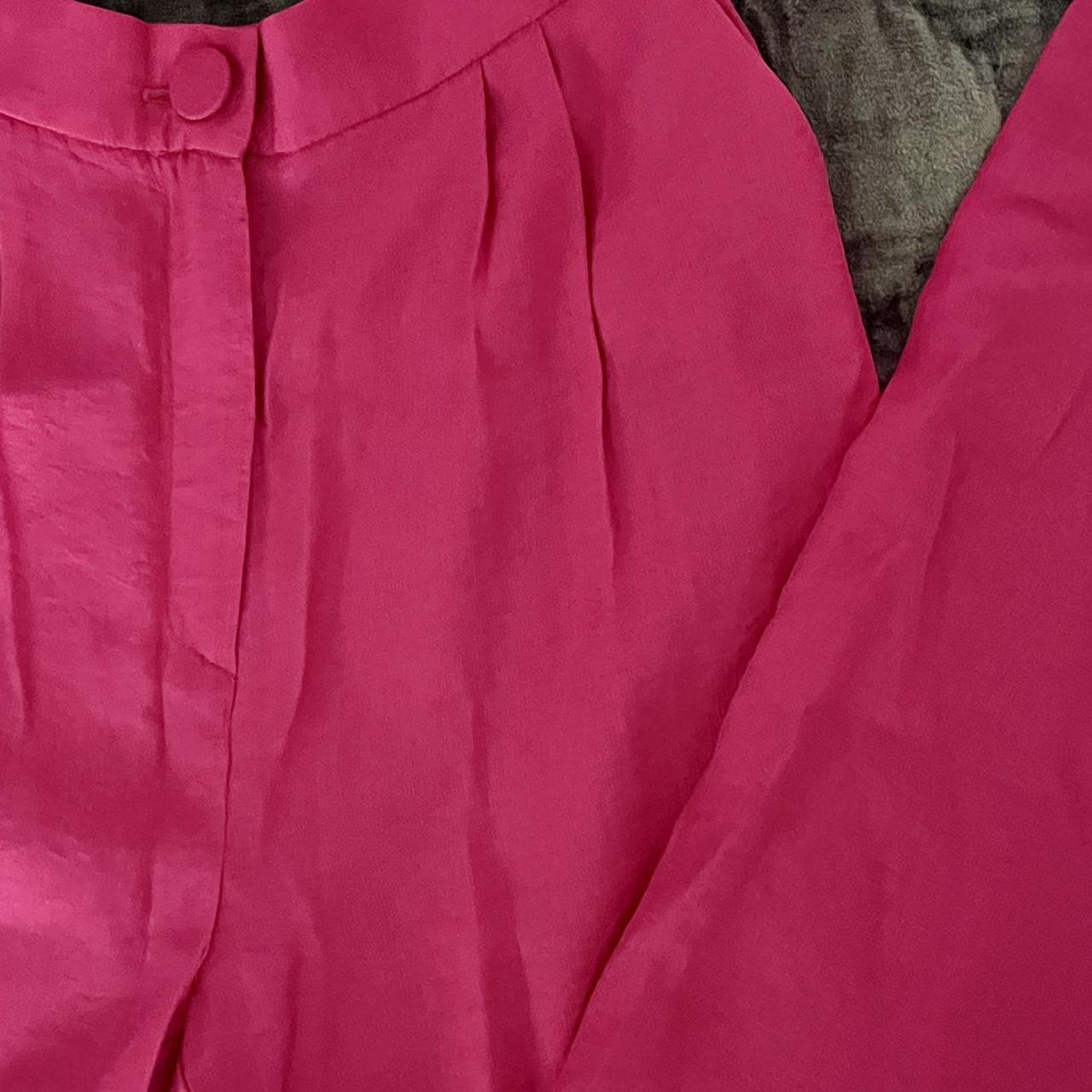 Hot Pink Linen Straight-leg Trousers #linen... - Depop