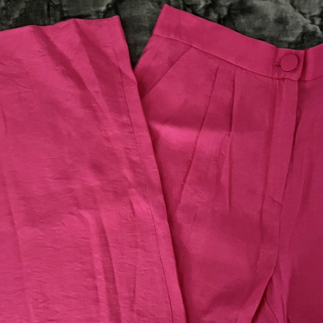 Hot Pink Linen Straight-leg Trousers #linen... - Depop