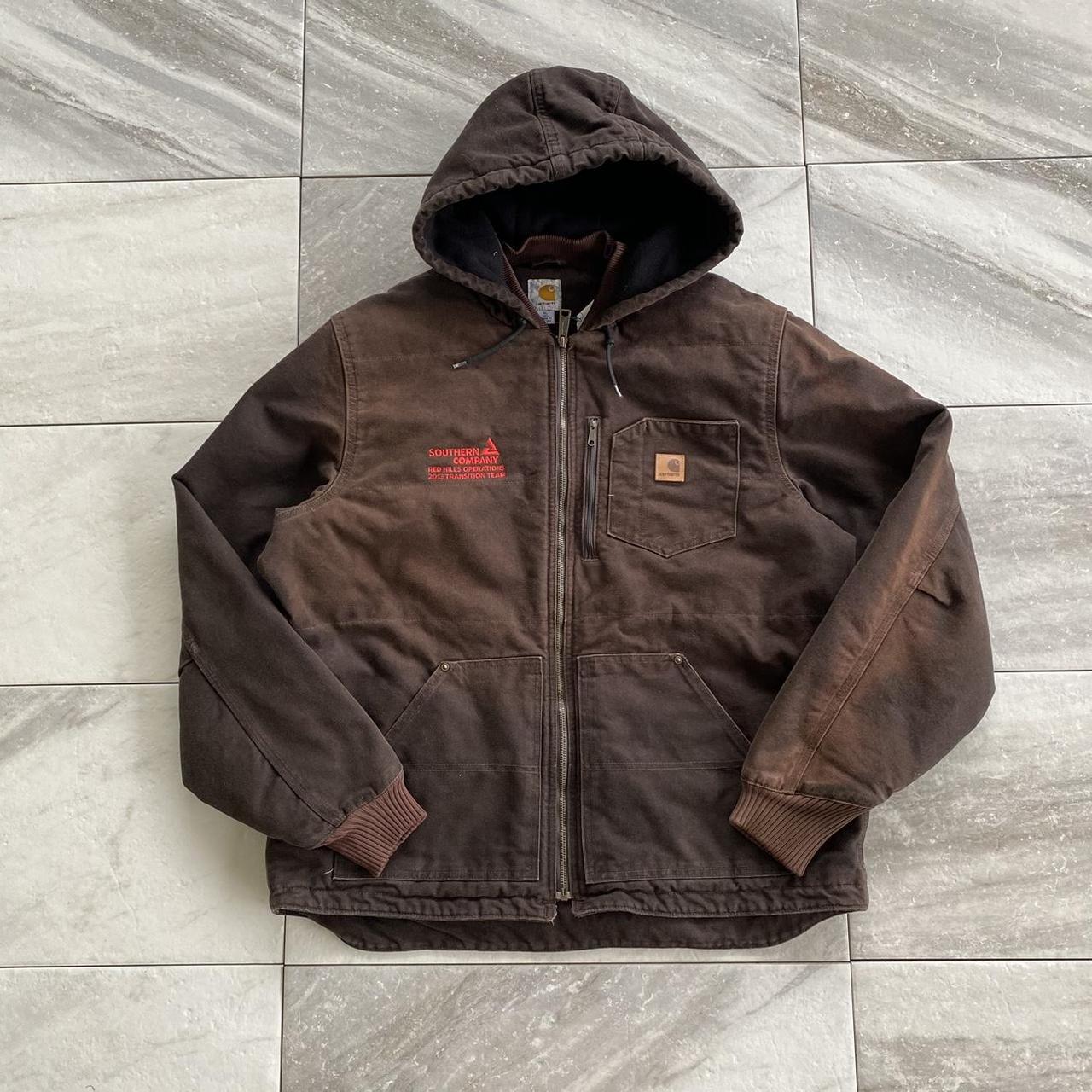 carhartt brown jacket depop