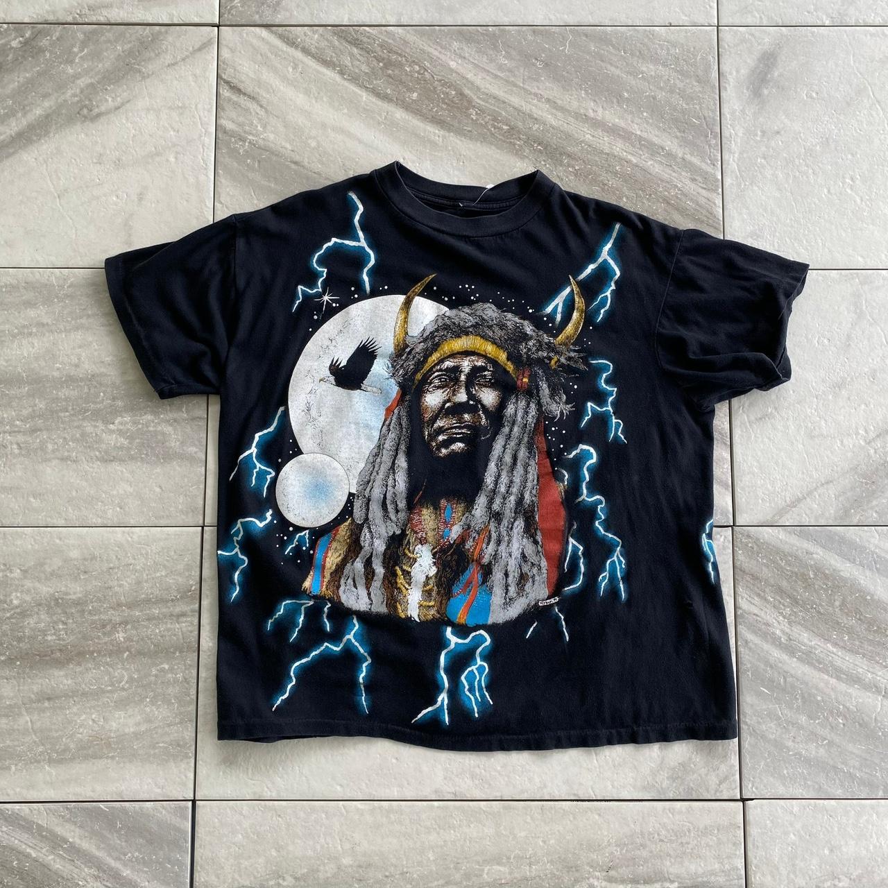 Vintage American Thunder Indian Chief Tee, Preowned...