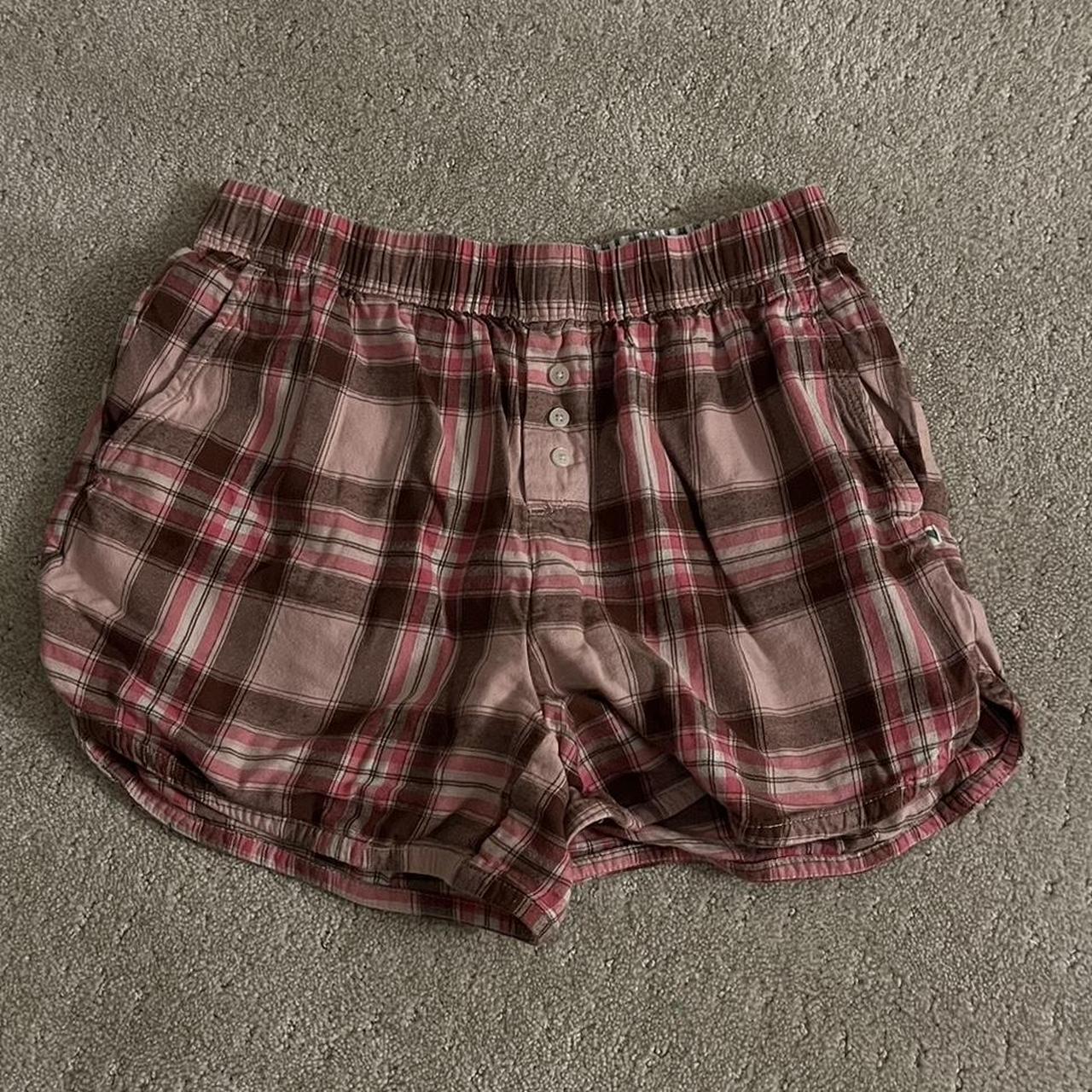 Cutest pink plaid aerie pj shorts🌸 Super comfy Can b... - Depop