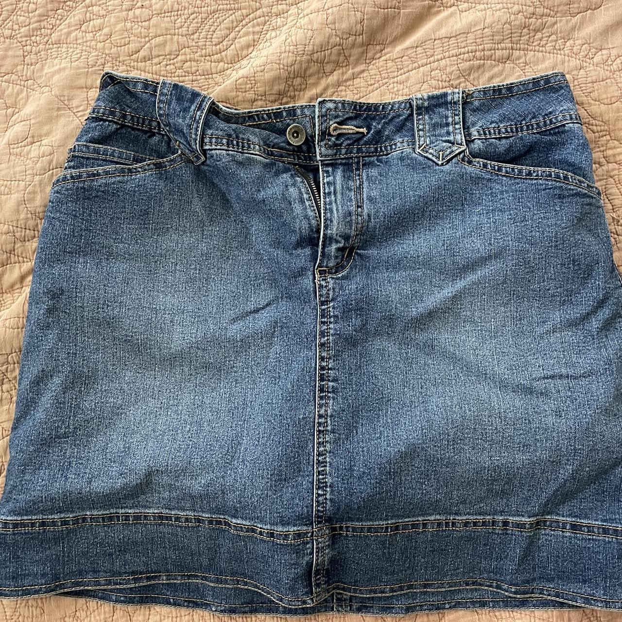 stretch denim st. john’s bay skirt - Depop