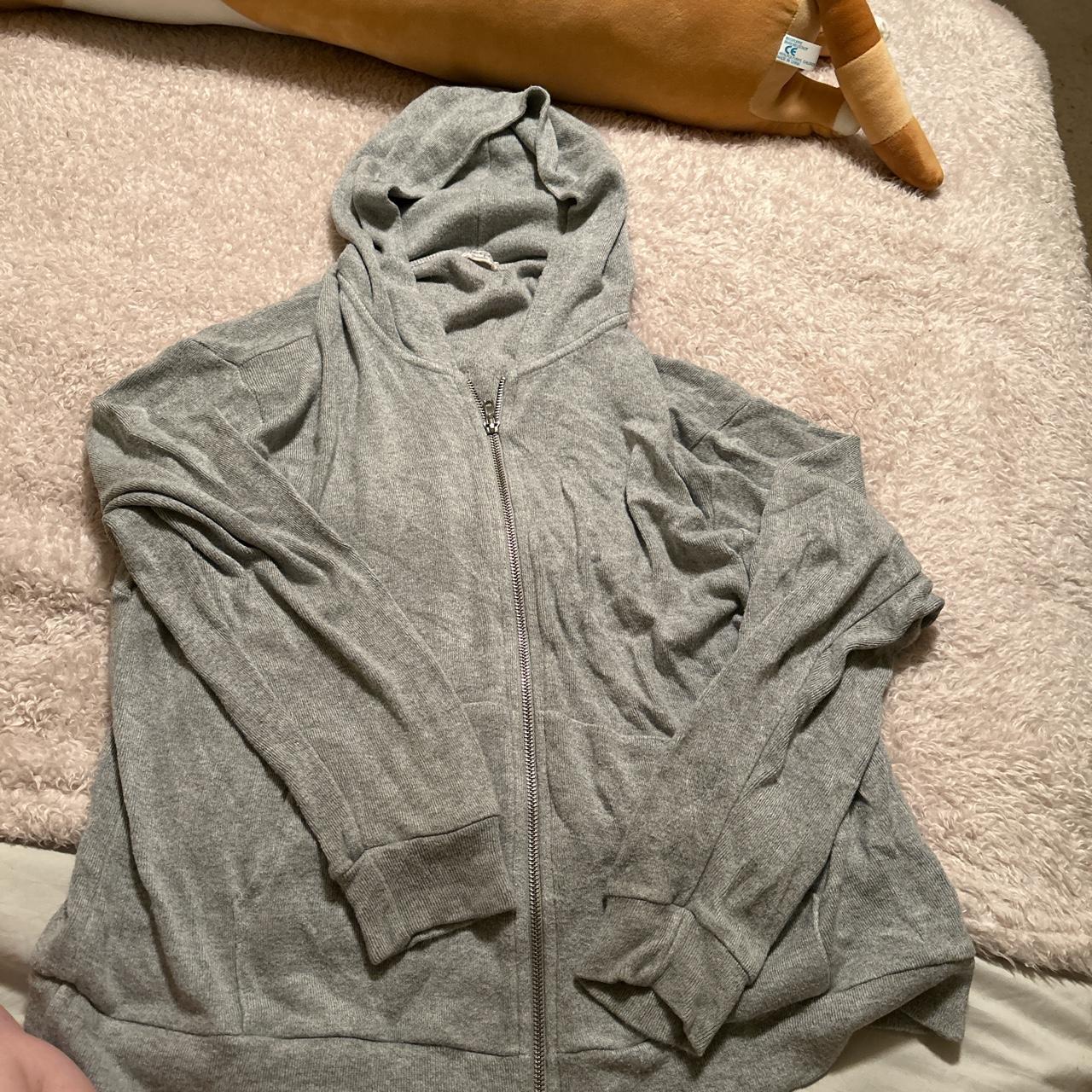 Brandy Melville grey zip up (No... - Depop