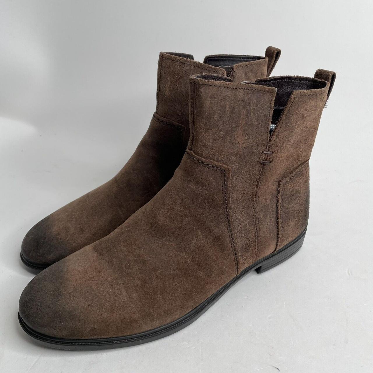 Ecco Touch 15 B Shoes Ankle Boots Coffee Brown Suede Depop