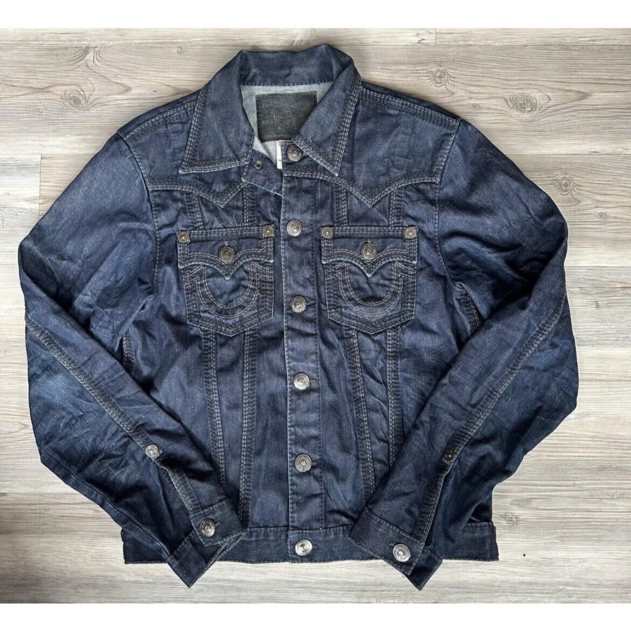 True Religion Denim Jacket Mens XL Blue Jimmy Big QT... - Depop