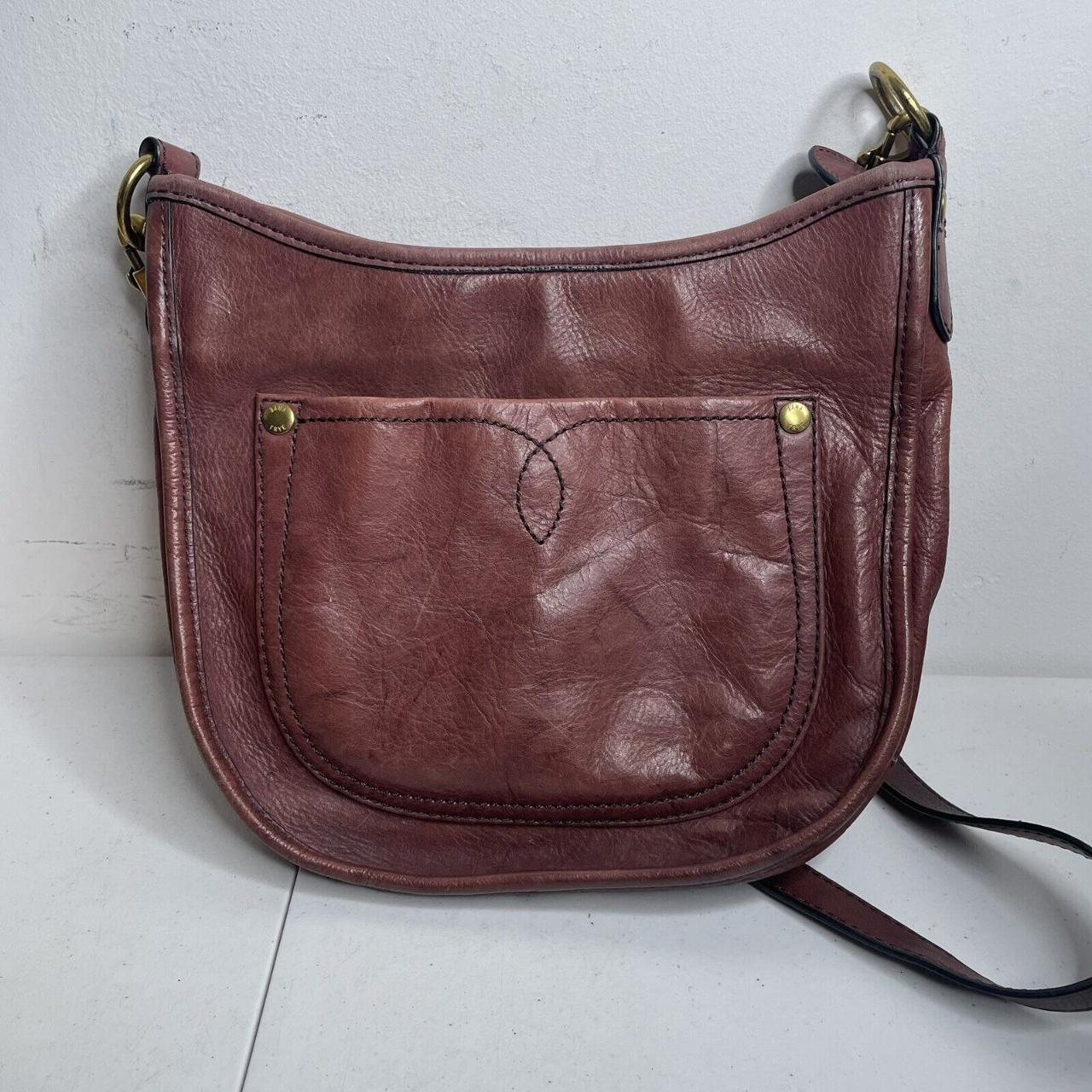 FRYE Campus Rivet Crossbody Leather Bag Burnt Brown. Depop