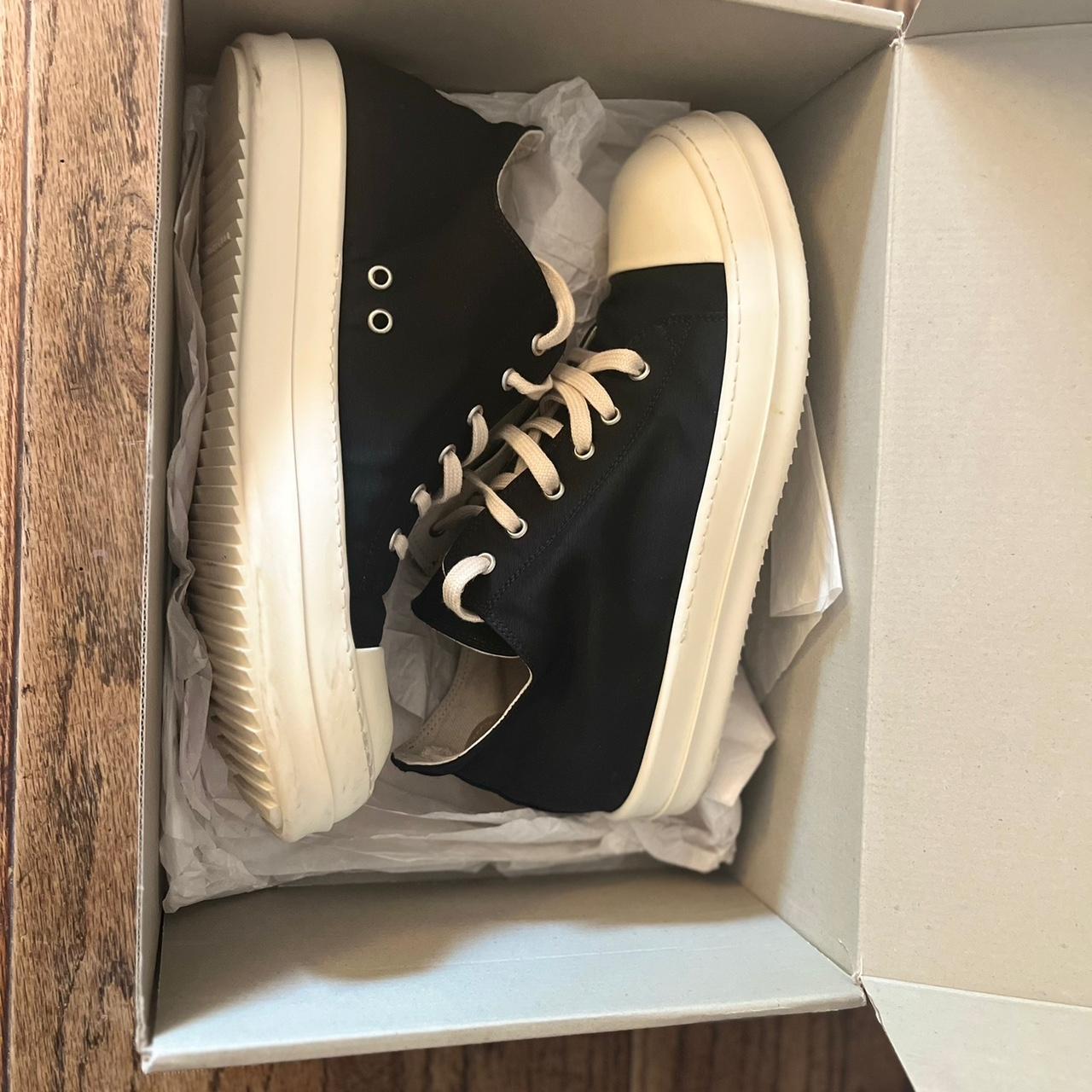 Rick Owens DRKSHDW Men's Black and White Trainers | Depop