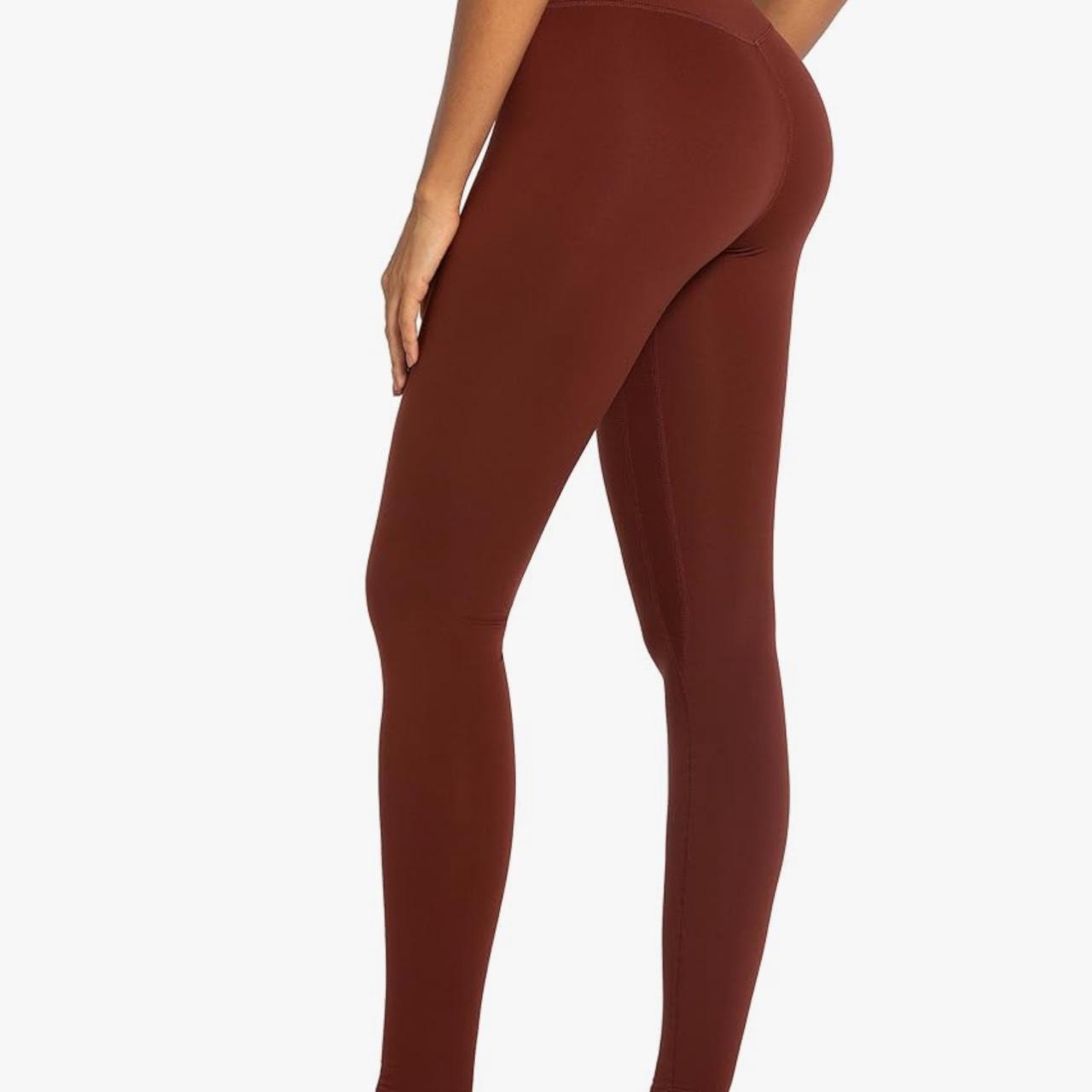 small wine red sunzel womens workout leggings with - Depop