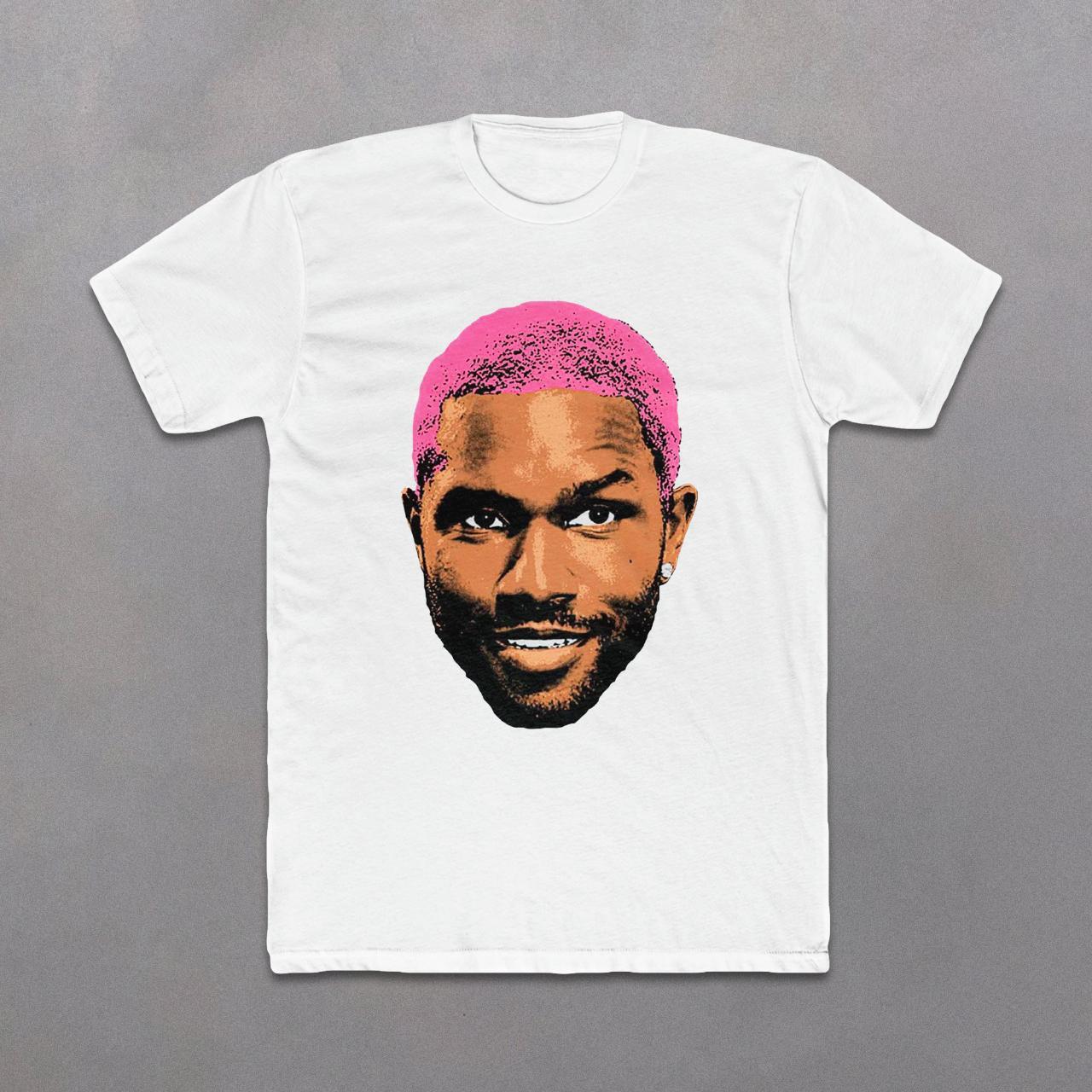 Frank Ocean Pink Hair Big Face White T-Shirt 🚨 Key... - Depop