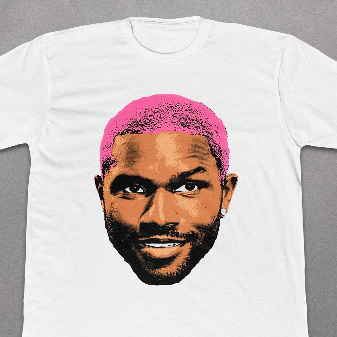 Frank Ocean Pink Hair Big Face White T-shirt 🚨 Key - Depop