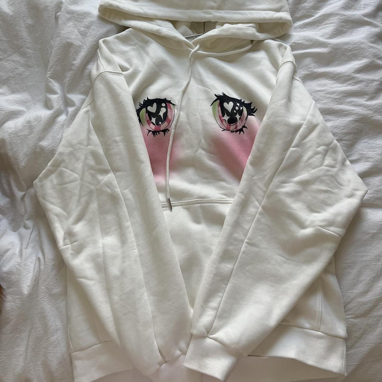 NO DRESS ANIME EYES HOODIE - oversized S, fits up to... - Depop