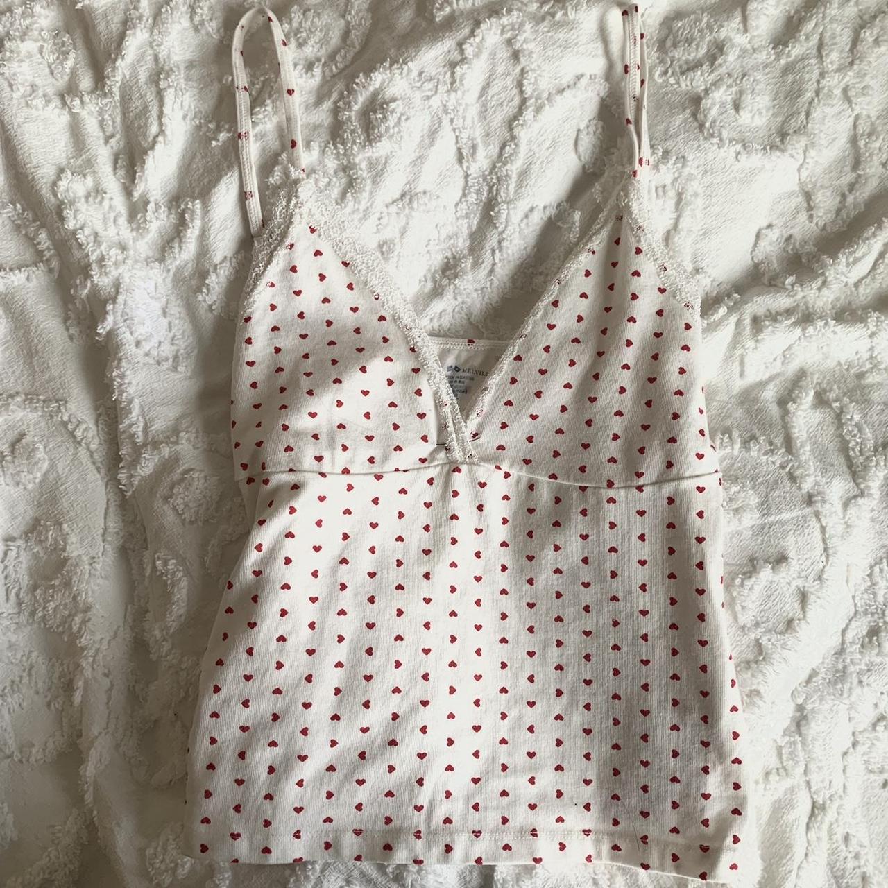 brandy melville heart tank top one size fits all Depop