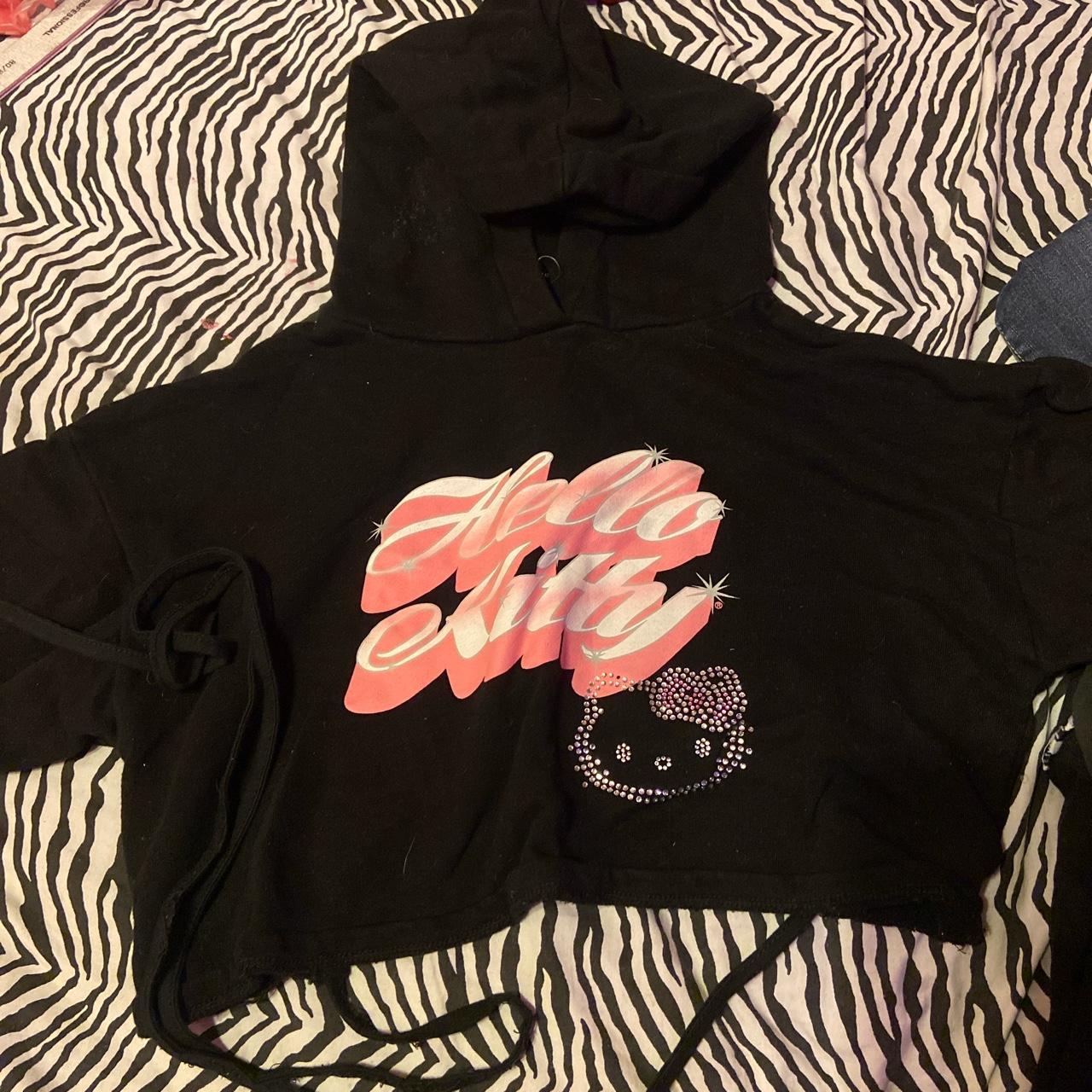 Hello kitty x Forever 21 cropped hoodie size small Depop