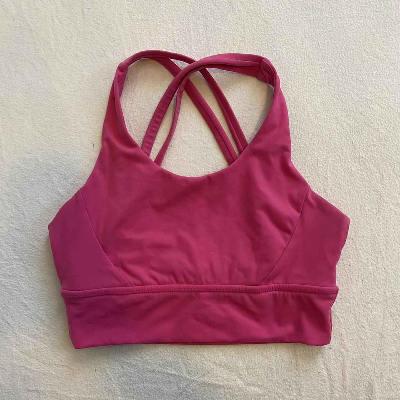 Neon Pink Lululemon sports bra Size 4 Good - Depop