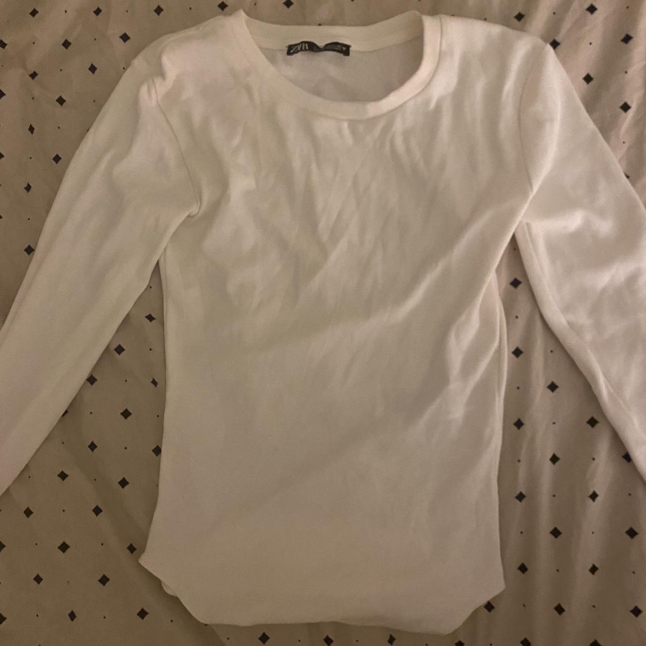 Zara Women's White Bodysuit Depop