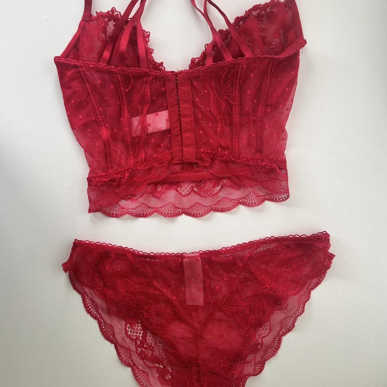 Boux Avenue Red Lace Underwear Set. Longline... - Depop