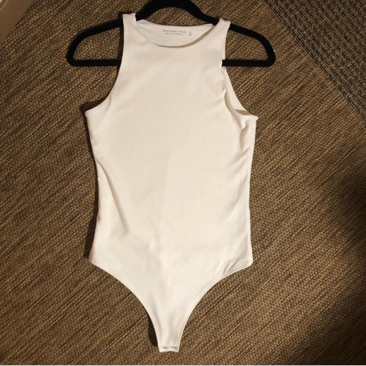 Abercrombie & Fitch Women's White Bodysuit Depop