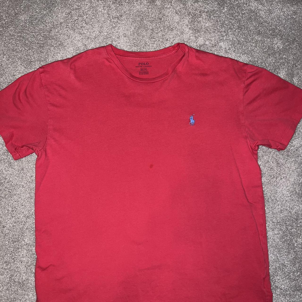 Polo Ralph Lauren Men's Blue and Red T-shirt | Depop