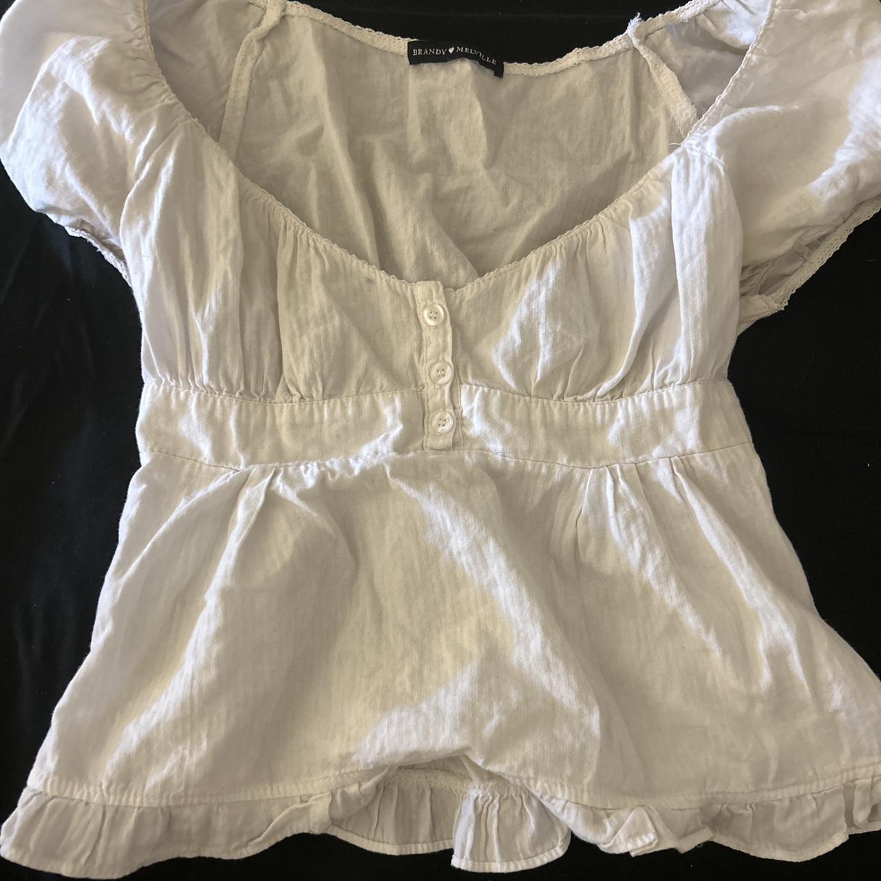 brandy melville blair cotton ruffle top bought this... Depop