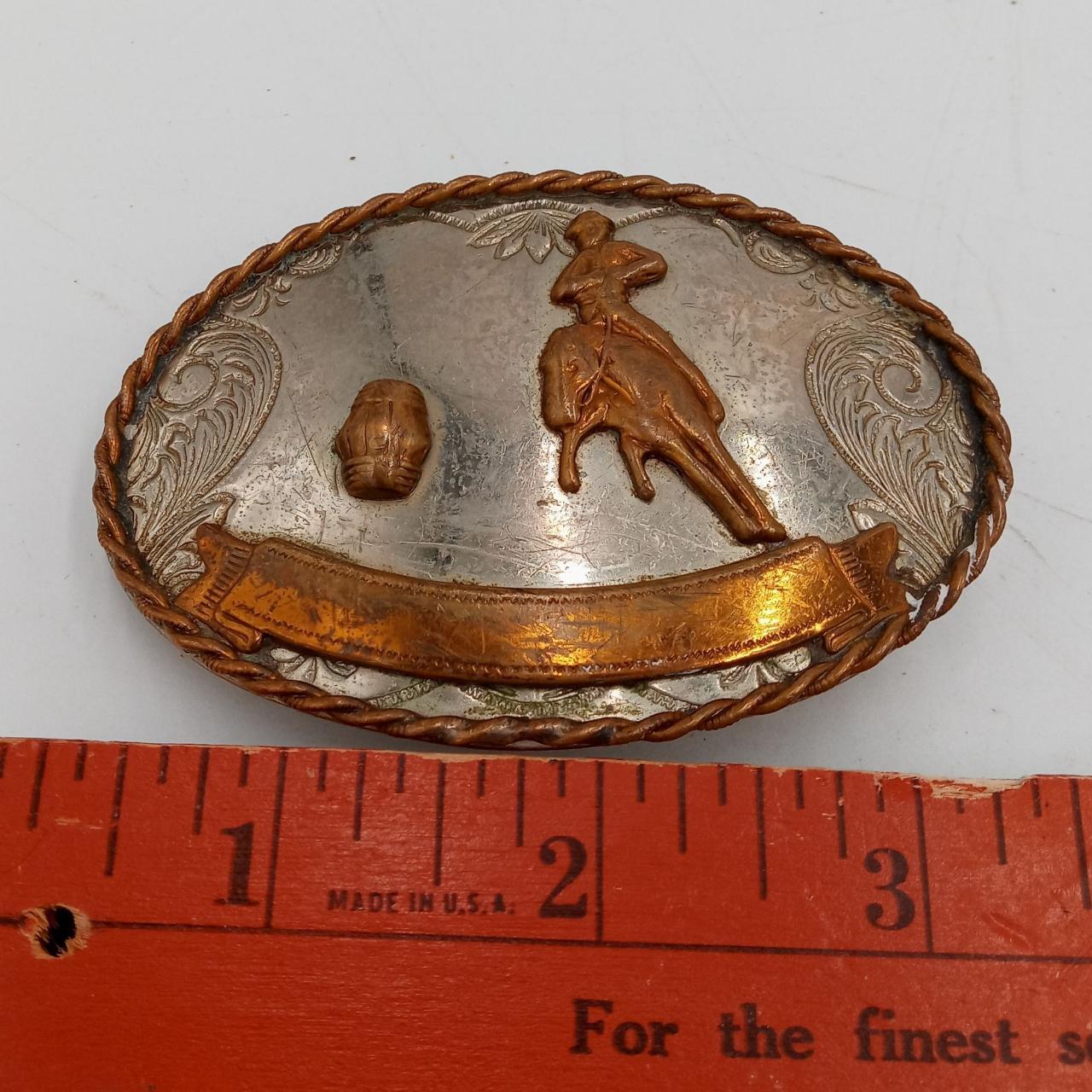 Old Rodeo Belt Buckle of a Barrel Racer