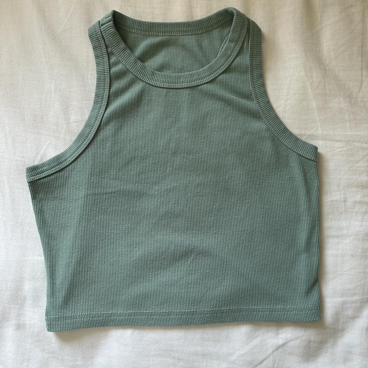 high neck crop top free shipping would fit size... - Depop