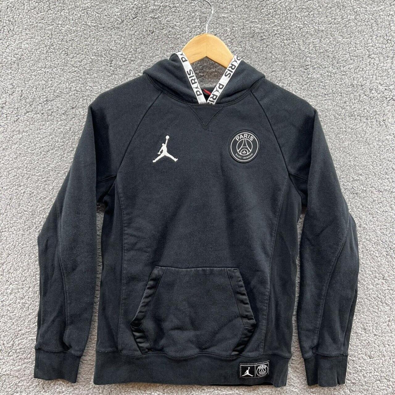 Jordan Paris Saint Germain Black Fleece Hoodie... - Depop