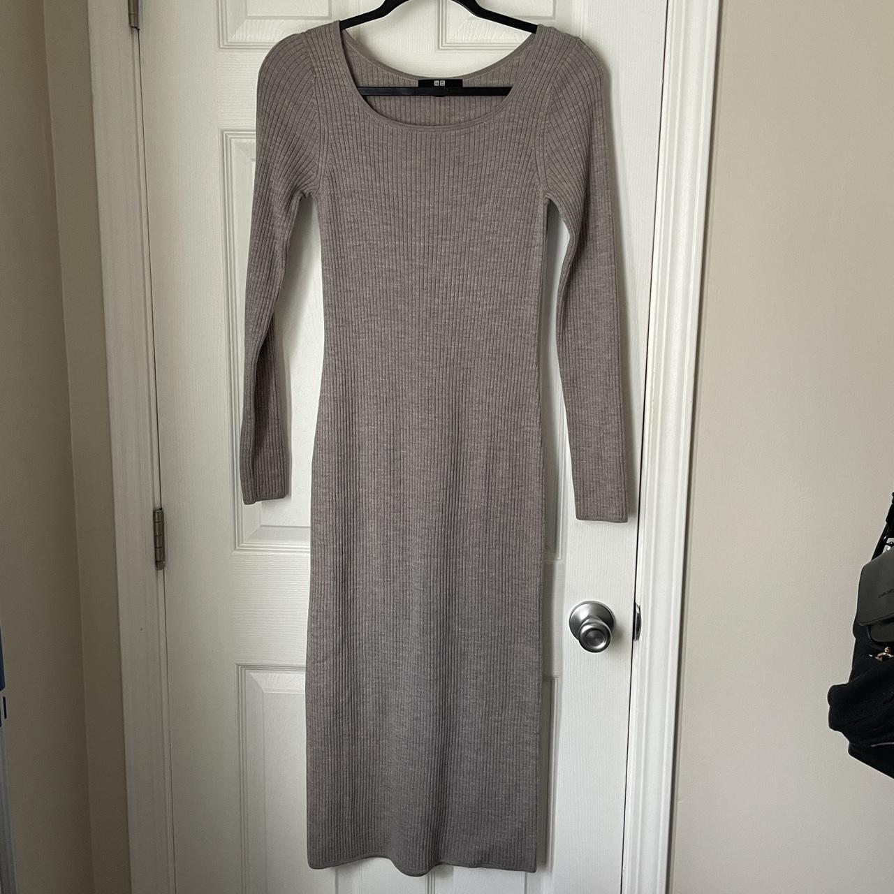 Uniqlo merino knit bodycon... - Depop