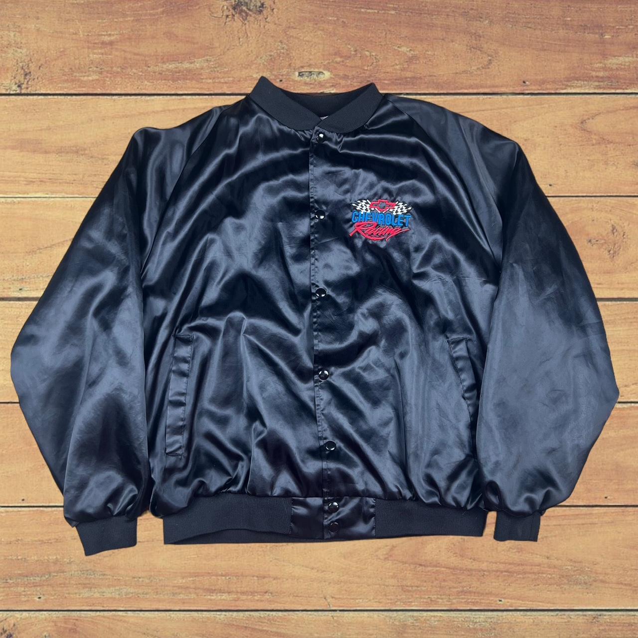 West ARK USA Chevy Racing Jacket Satin Nylon Vintage...