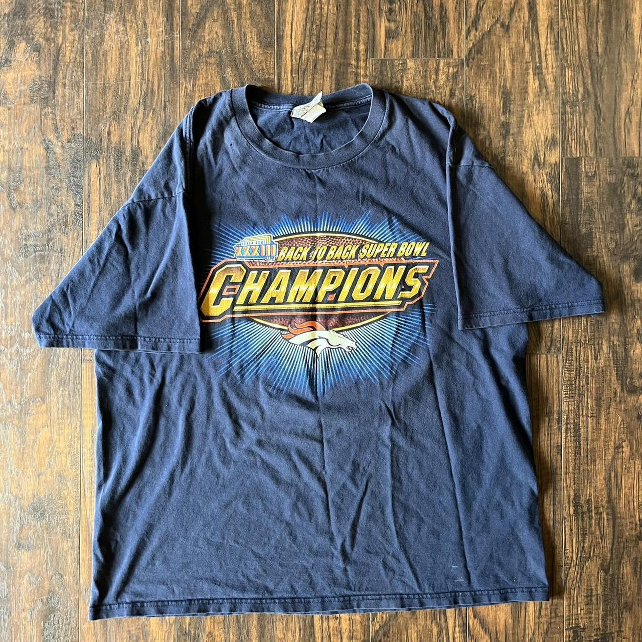 Vintage 90s Navy Denver Broncos Back To Back Superbowl Champions