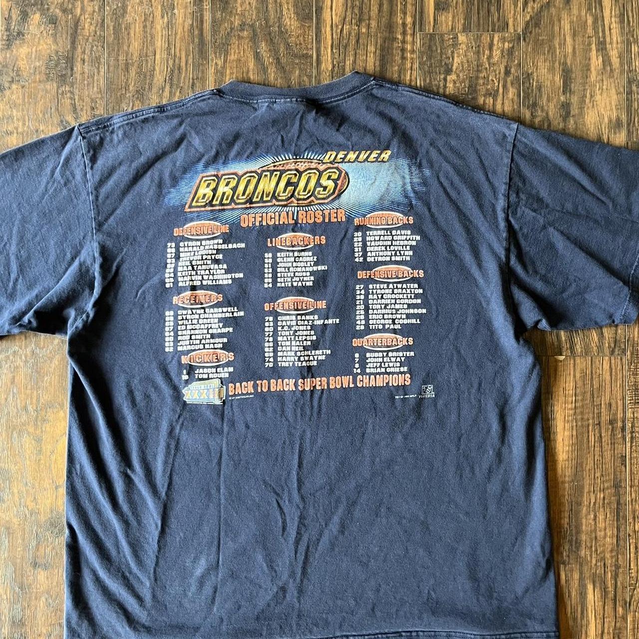 Vintage 1999 Super Bowl 33 Champions Back to Denver Broncos 