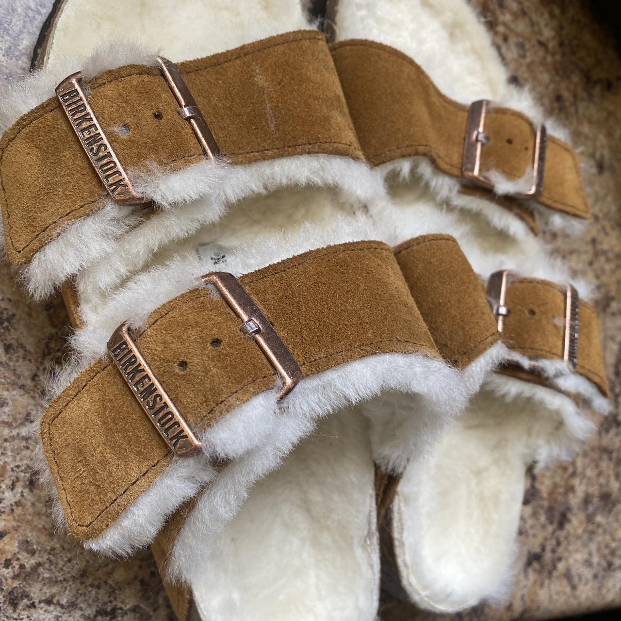 Birkenstock arizona shearling sandal us womens 9/ - Depop