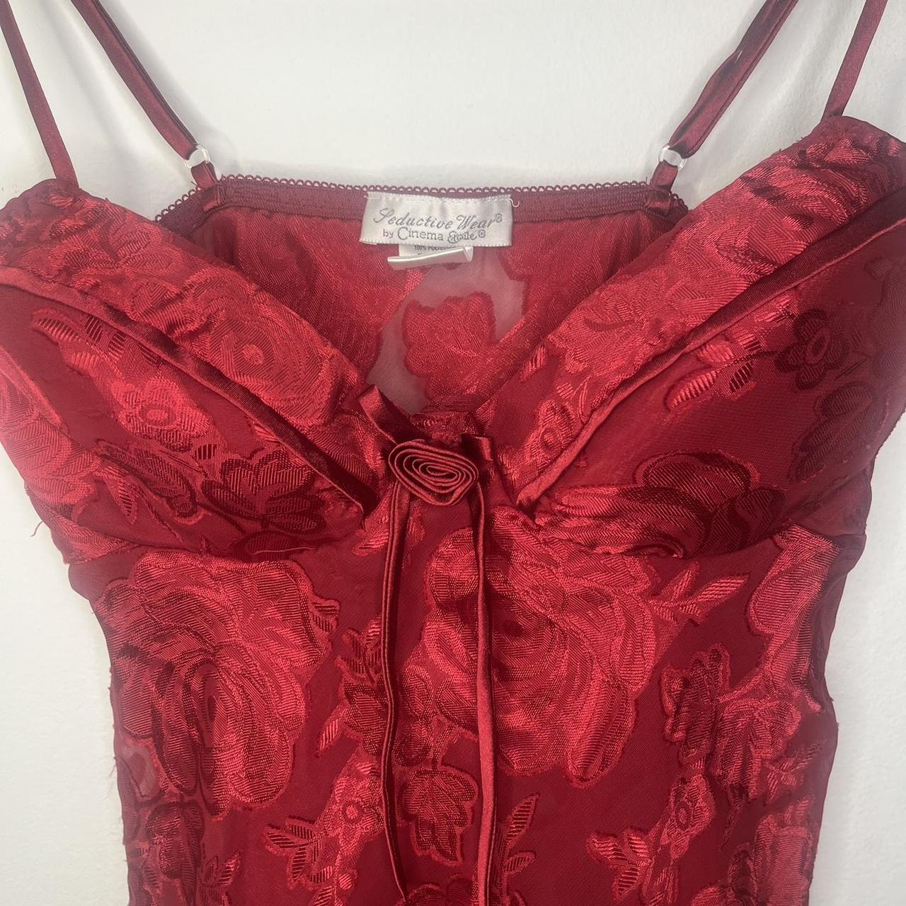 red rose vampire lingerie top/minidress ~ size... - Depop