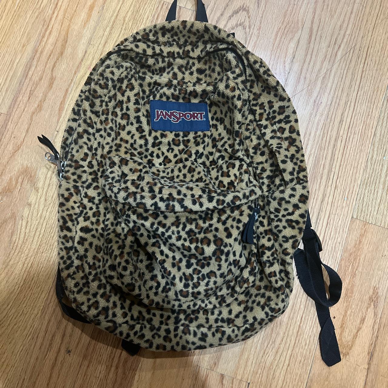Jansport leopard print backpack *Rare* I’m great... Depop