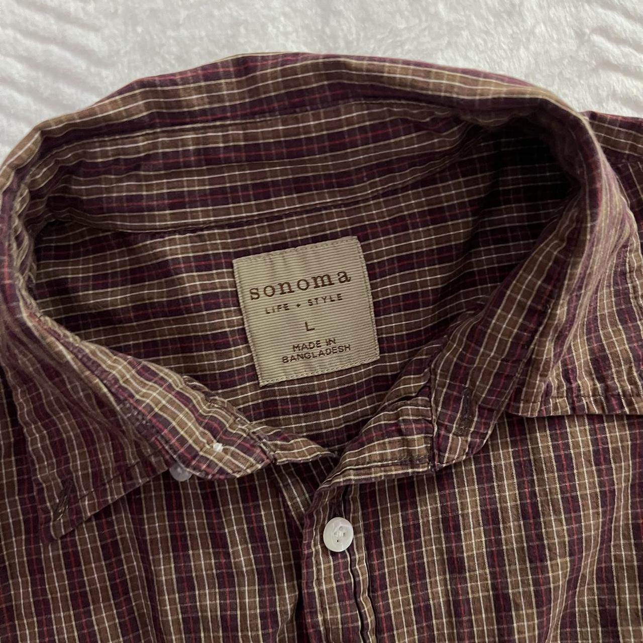 sonoma men’s button up long sleeve shirt... - Depop