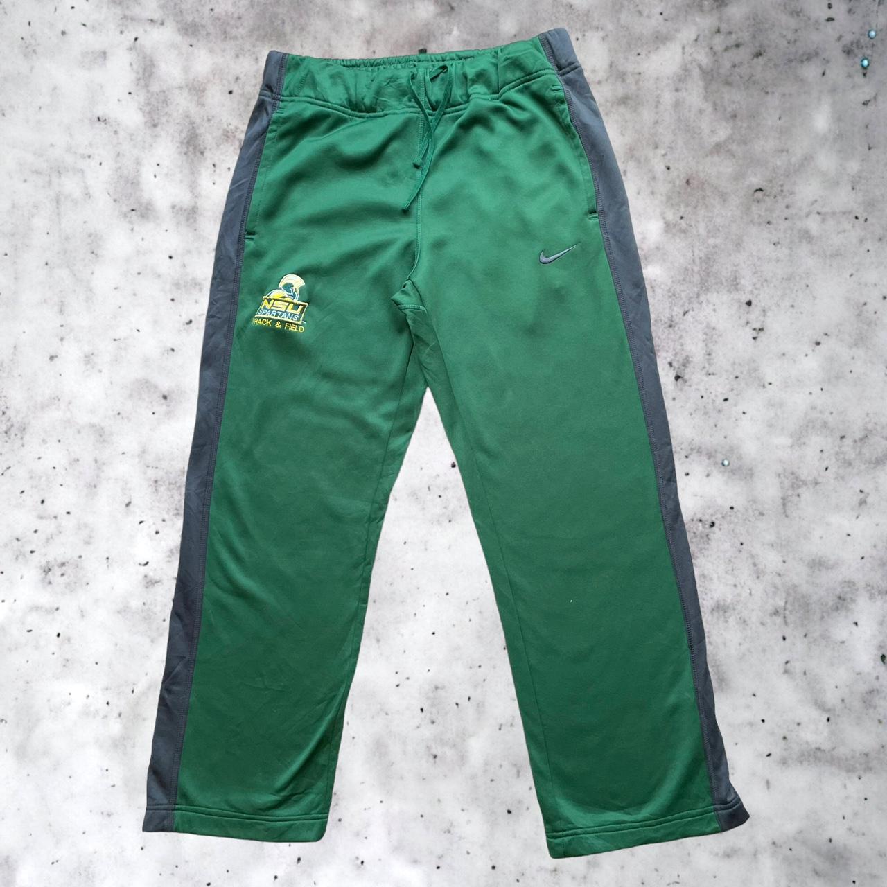 Y2K Nike tracksuit bottoms Green Nike track