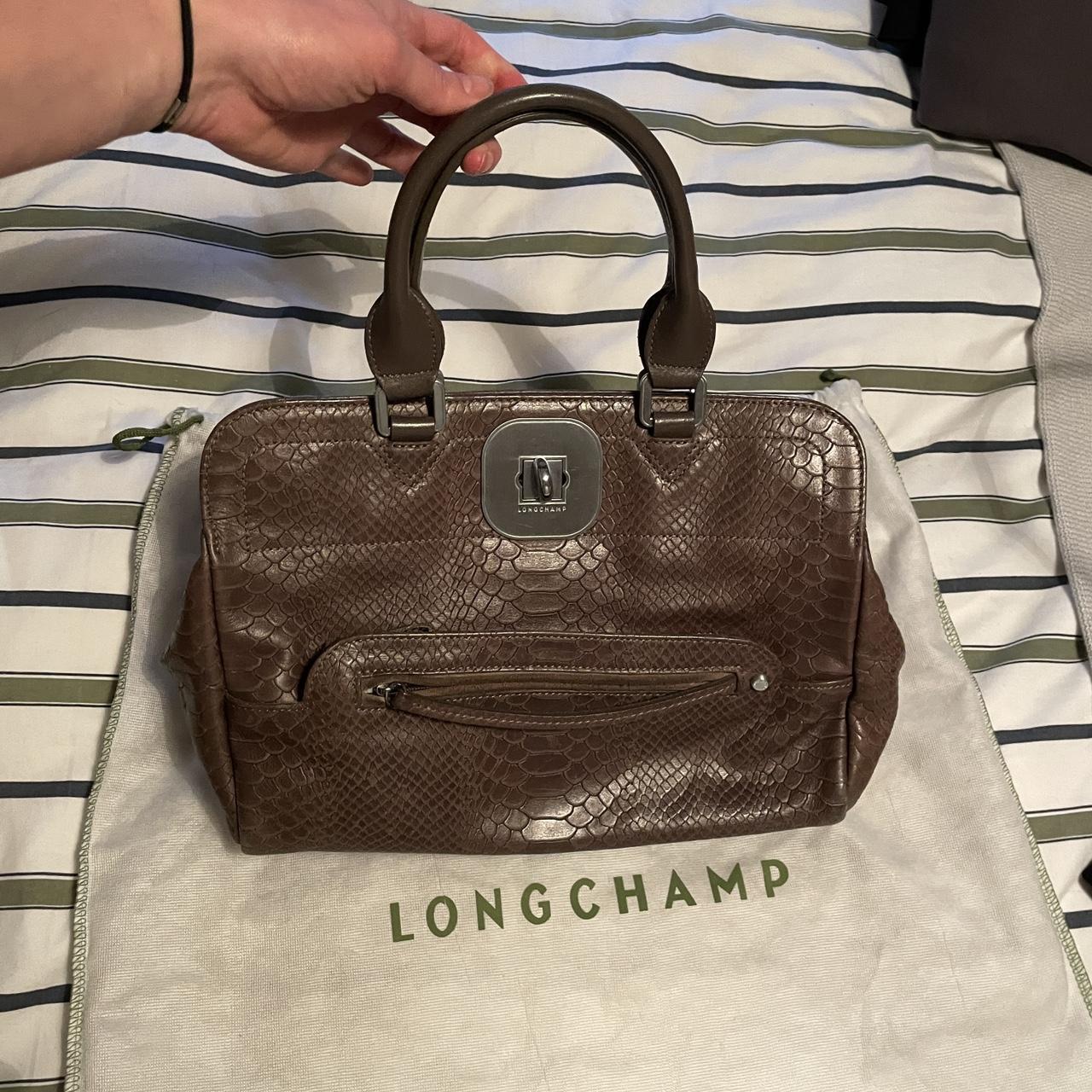 Longchamp Gatsby grey leather (python
