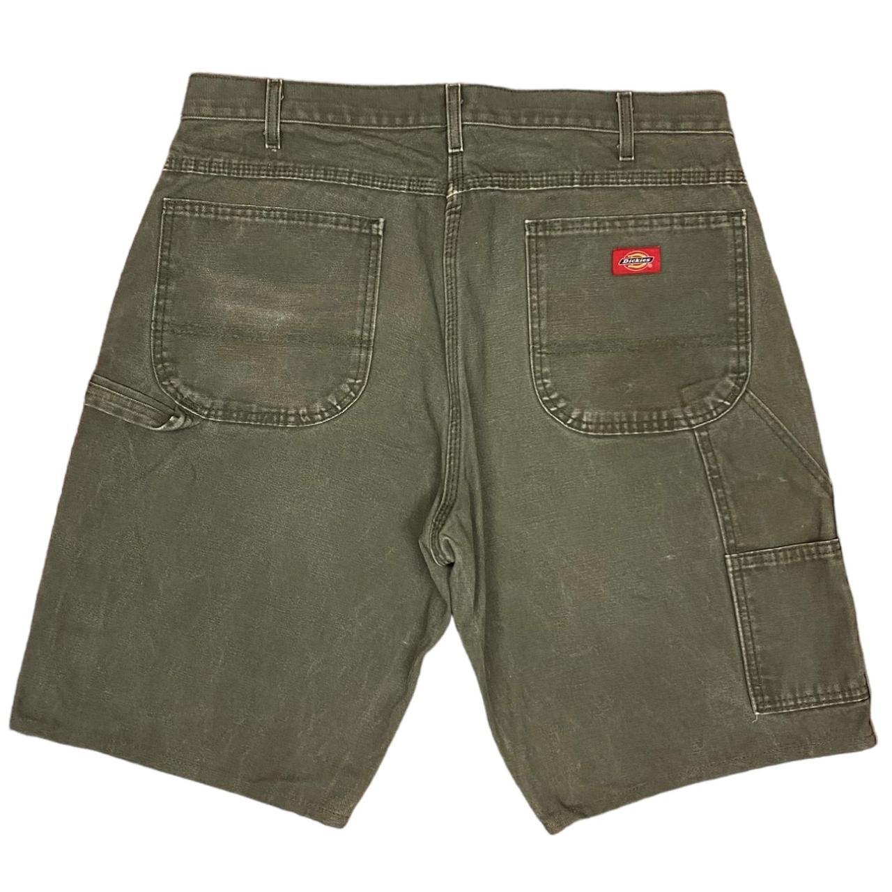 Dickies Men's Khaki and Green Shorts Depop