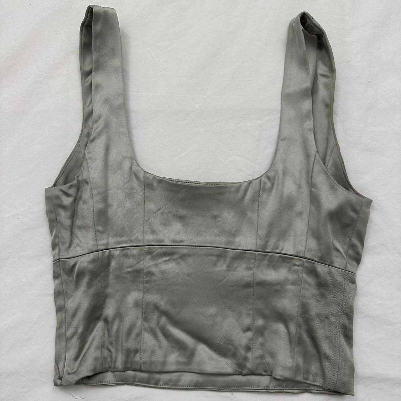 Aritzia Women's Green Croptop Depop