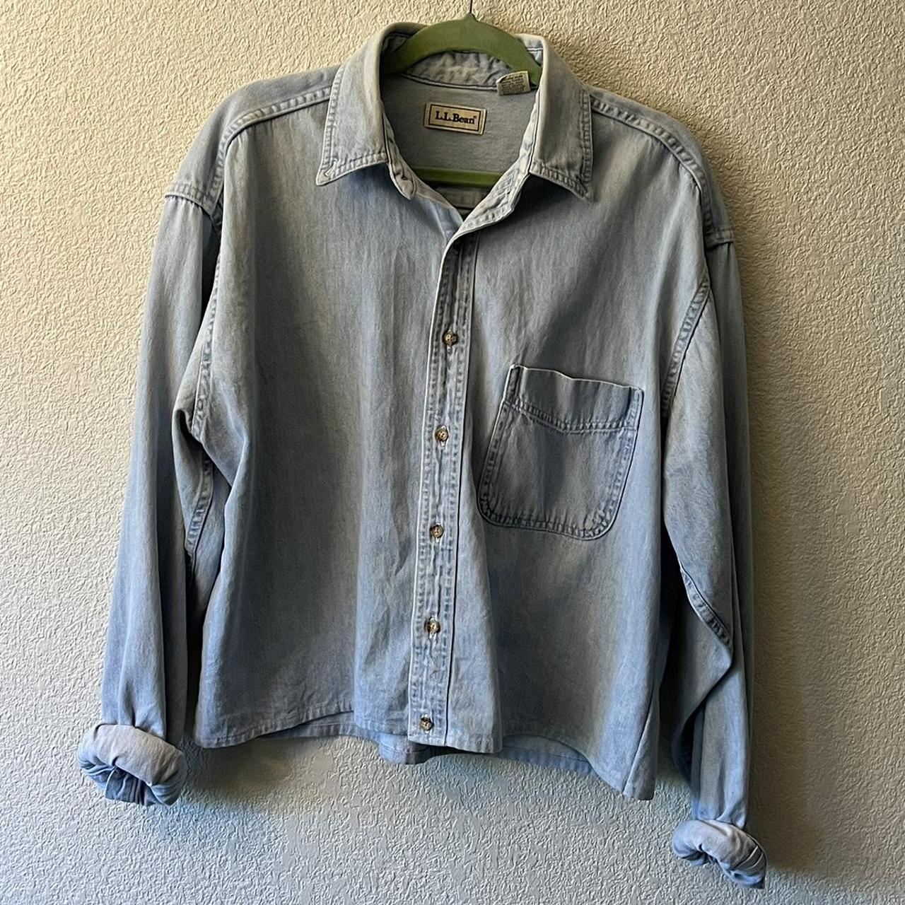 Vintage L.L Bean Jean Shirt Men’s Large... Depop