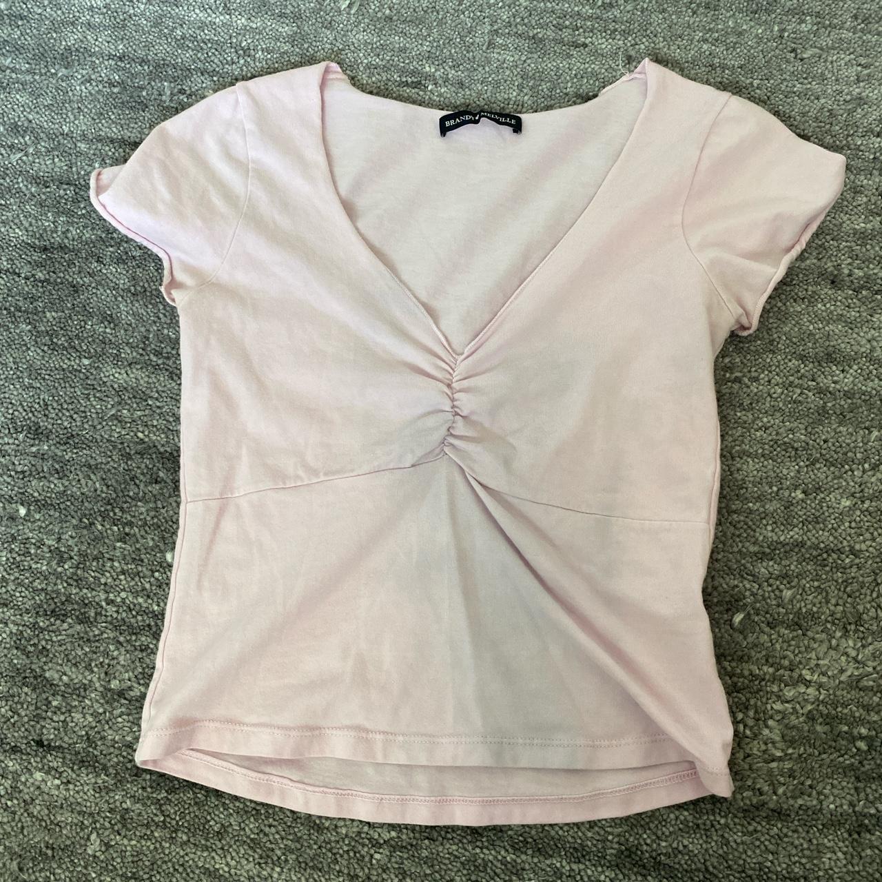 rare brandy melville gina top in black with white - Depop